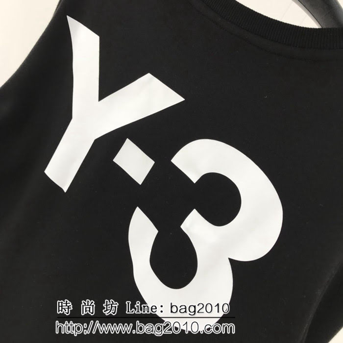 Y-3山本耀司 18ss秋冬新款 前後logo壓膠印花 簡約百搭款 純棉加絨衛衣 男女同款 ydi1814